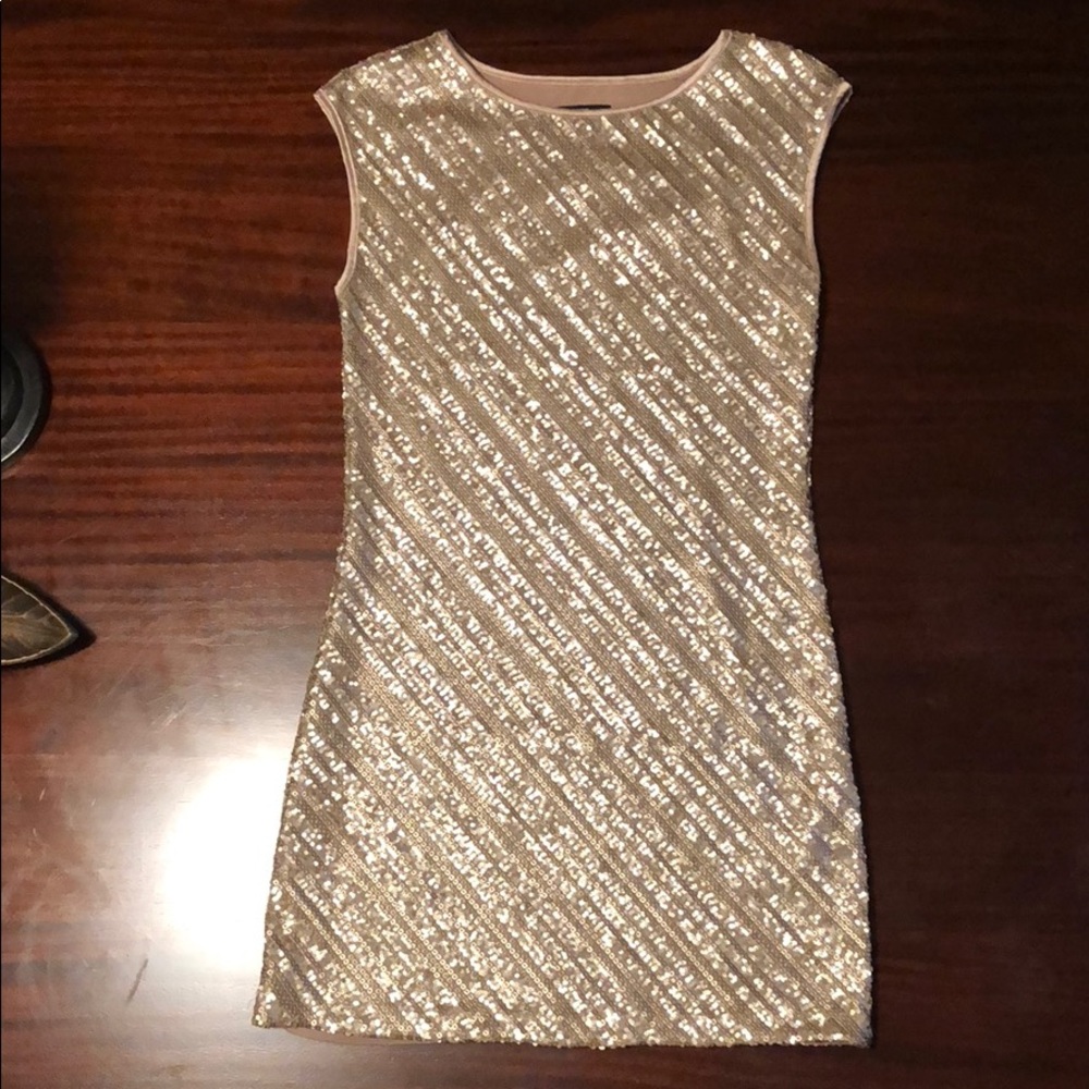 Tart Gold Sequin Cocktail Dress